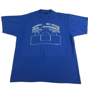 Vintage 80's t-shirt Screens Stars XL Blue Pistol Shooting Championships Tampa